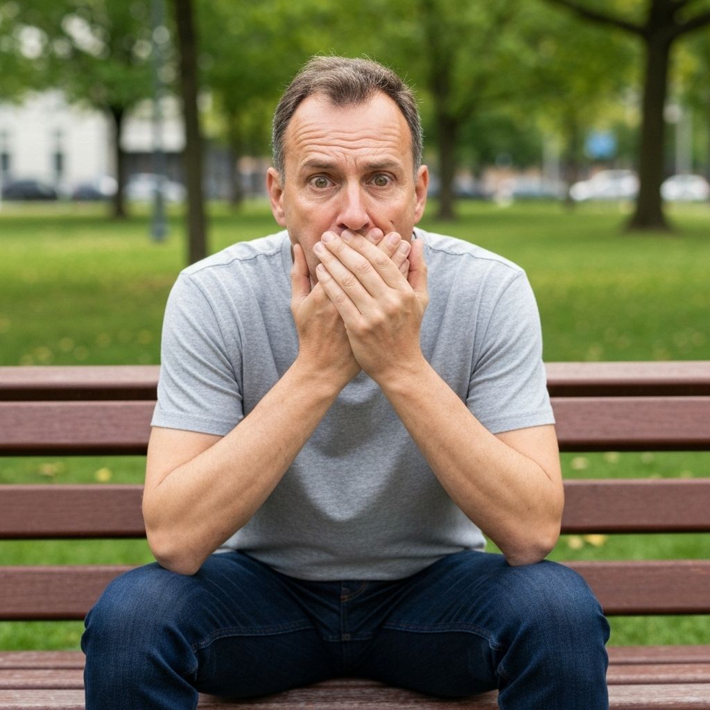 Ilustración médica del mal aliento - causas y bacterias